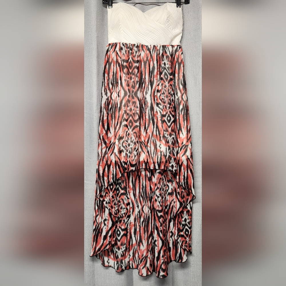 NO BOUNDARIES Strapless Asymmetrical Animal Print Sundress Women's Jr 7/9/M